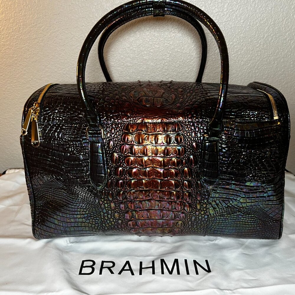 Brahmin TALULLA Black Pearl Ombre Melbourne Weekender - Picture 3 of 7